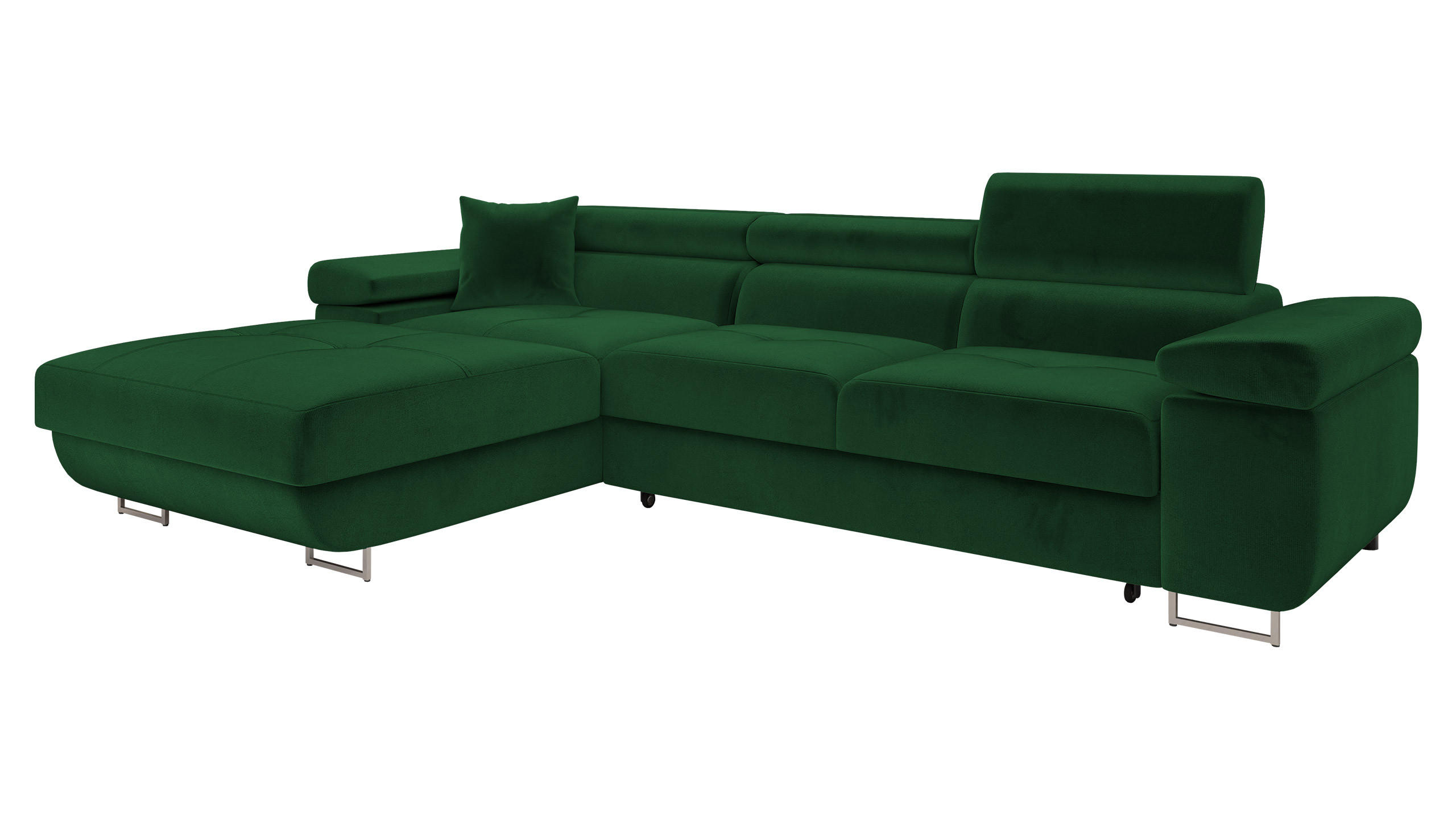 ECKSOFA Torezio Mini, Seite: Links - Grün, Holz/Textil (280/170cm) - MIRJAN24