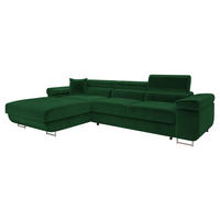 ECKSOFA Torezio Mini, Seite: Links - Grün, Holz/Textil (280/170cm) - MIRJAN24