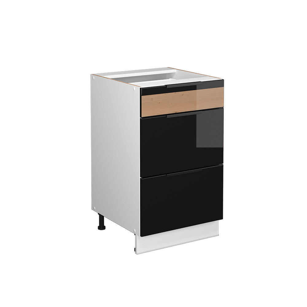 DULAP BAIE Fame-Line Stejar negru lucios/alb 50x82 cm fara blat