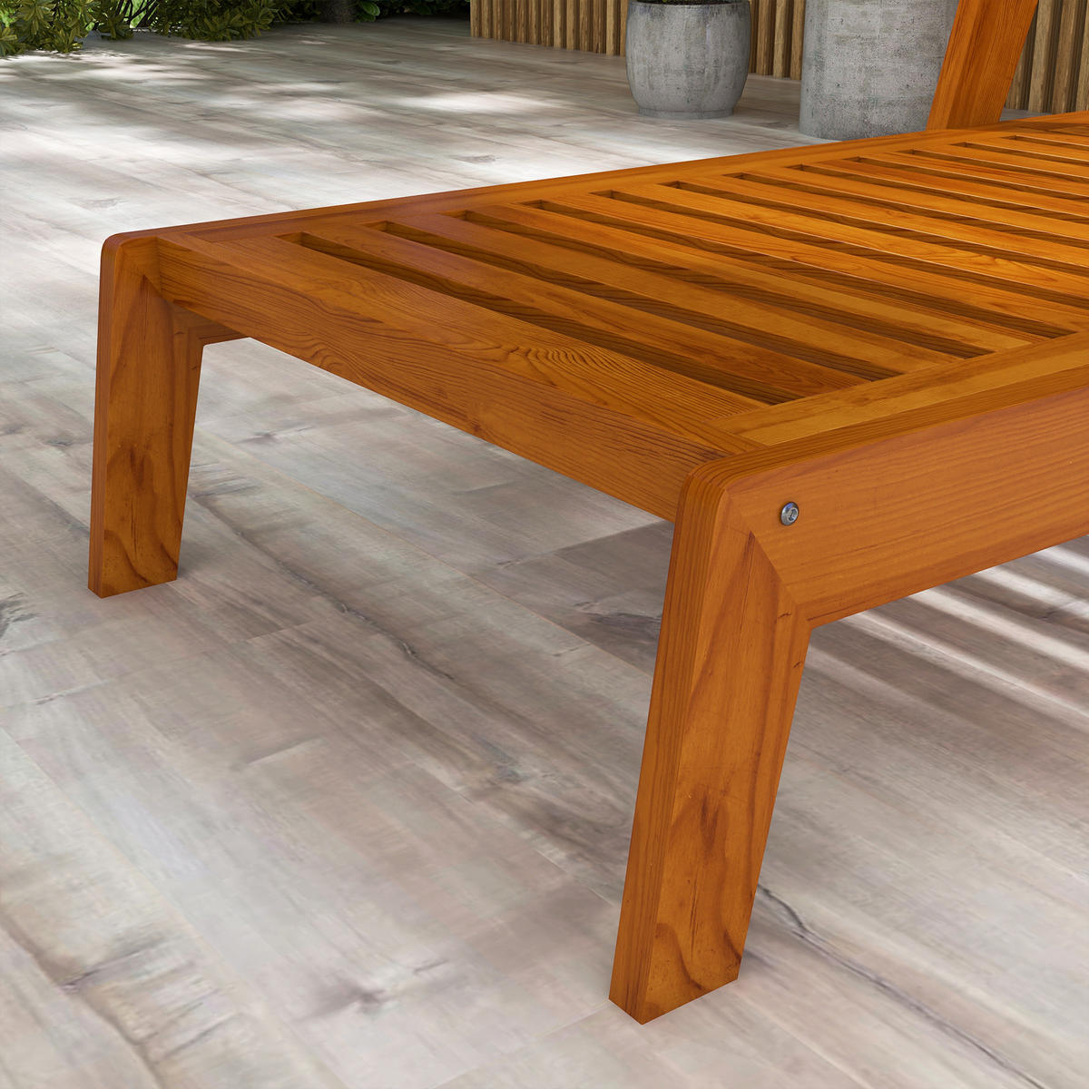 SONNENLIEGE, Gartenliege aus Holz, Wetterfest Relaxliege für Balkon, Terrasse, Orange - Orange, Holz (66/73.5/190cm) - Outsunny