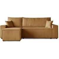 ROHOVÁ ROZKLÁDACÍ POHOVKA Hektor, s funkcí spaní, hořčicová - černá/tmavě žlutá, textil/plast (247/152cm) - Beautysofa