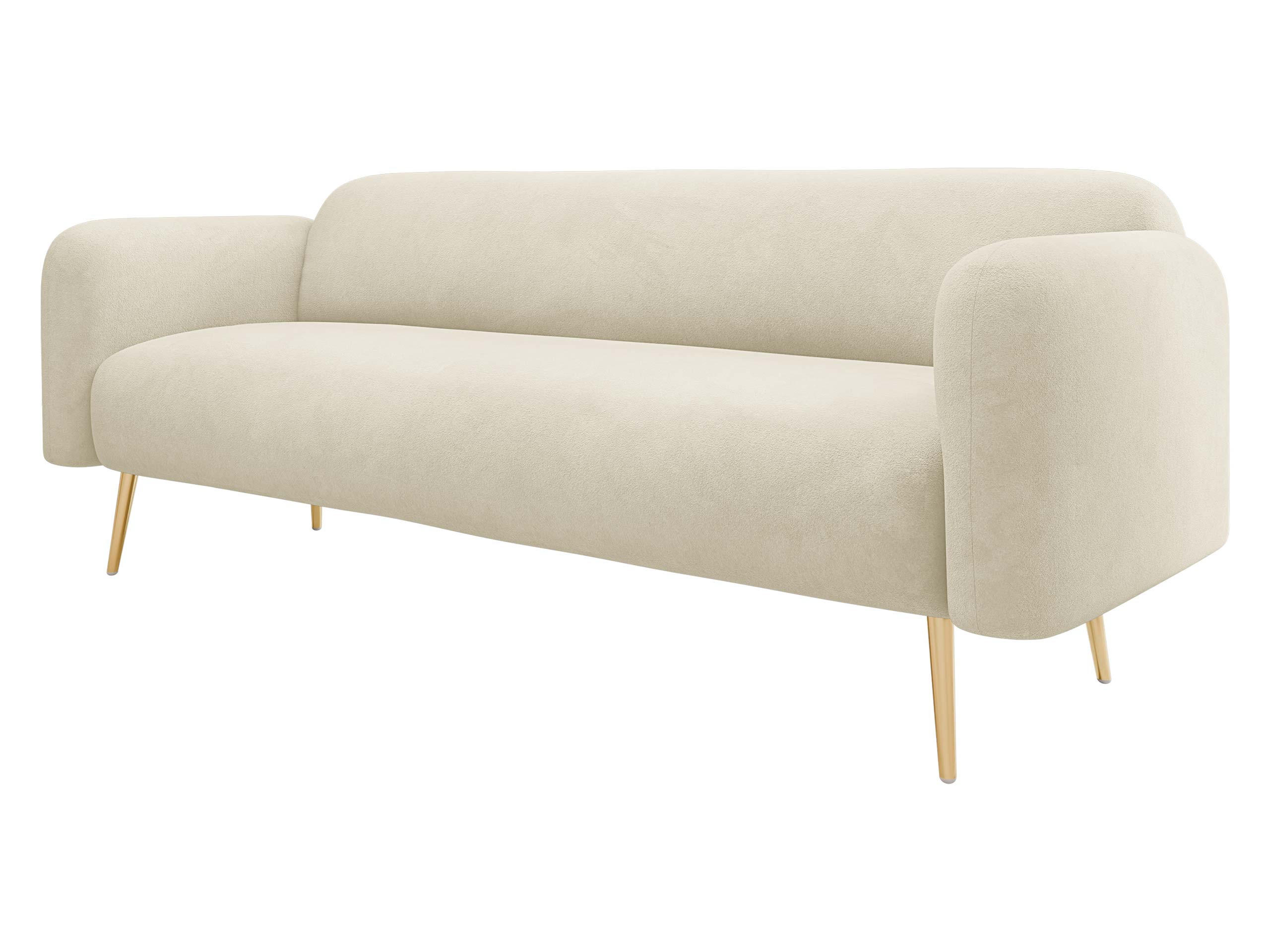 SOFA Nami 3 - Beige/Goldfarben, Holz/Textil (204/75/71cm) - MIRJAN24