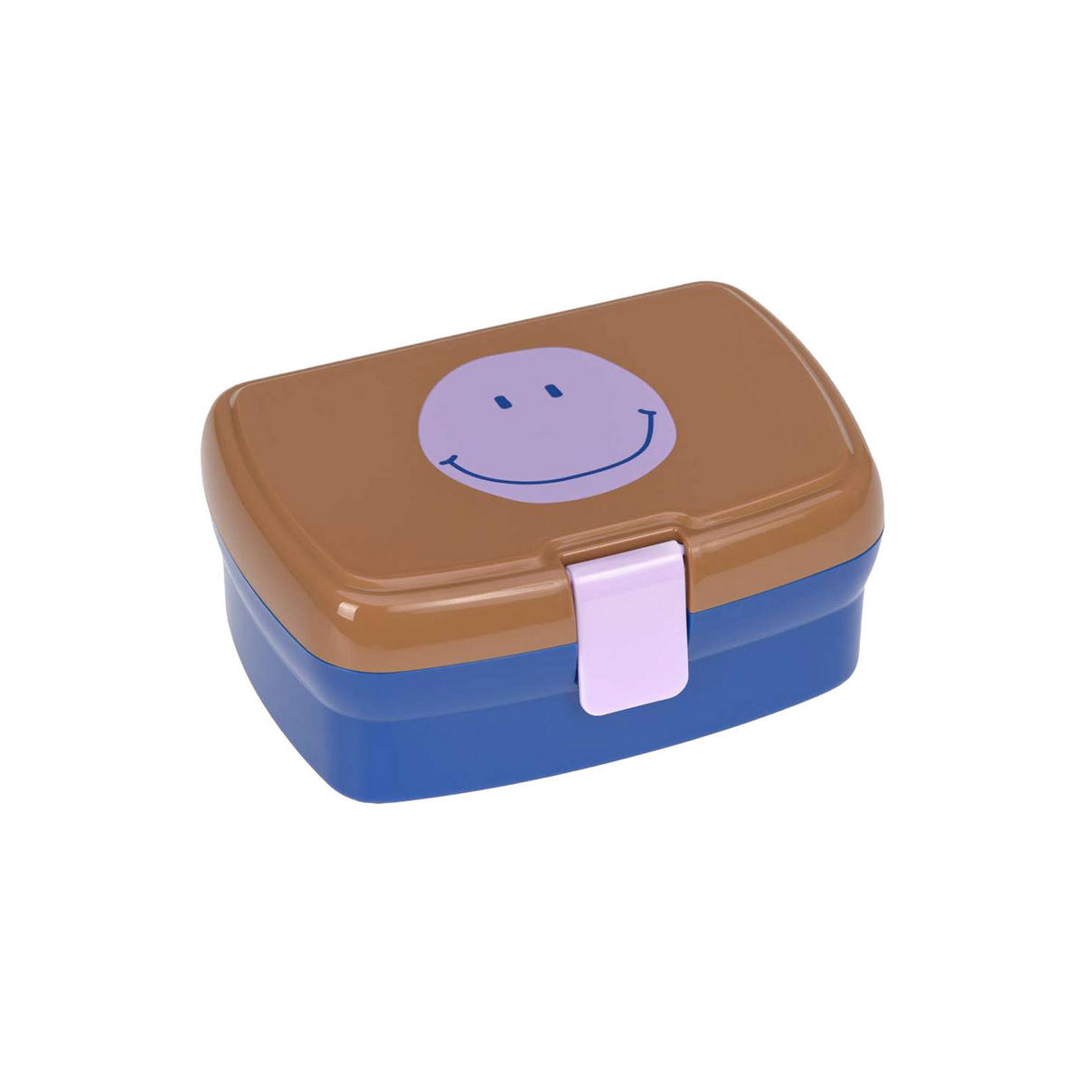 LUNCHSET BROTDOSE & TRINKFLASCHE Little Gang Smile Karamell - Blau/Braun, Kunststoff (7.5/22/20cm) - Lässig