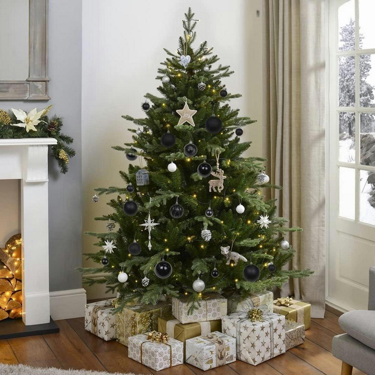 WEIHNACHTSKUGELN 25 Stück Set Schwarz 6 cm - Schwarz, Kunststoff (6/6/6cm)