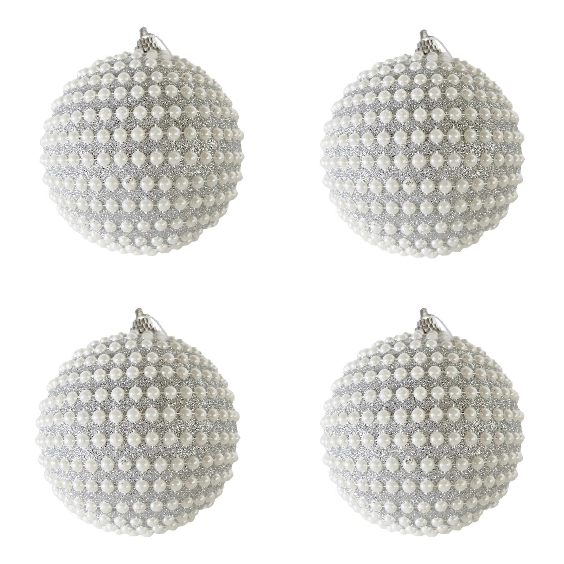 WEIHNACHTSBAUMKUGELN SET, 4 pieces Grau 10/10/10 cm - Grau, Kunststoff (10/10/10cm) - Mobili Rebecca