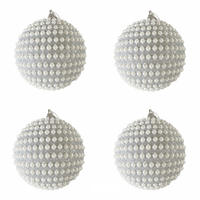 WEIHNACHTSBAUMKUGELN SET, 4 pieces Grau 10/10/10 cm - Grau, Kunststoff (10/10/10cm) - Mobili Rebecca