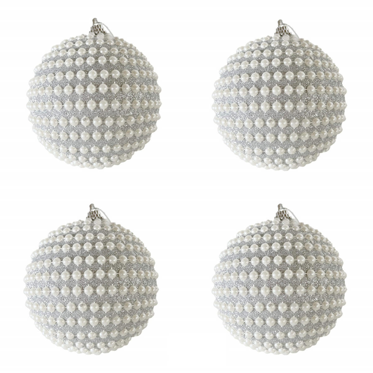 WEIHNACHTSBAUMKUGELN SET, 4 pieces Grau 10/10/10 cm - Grau, Kunststoff (10/10/10cm) - Mobili Rebecca
