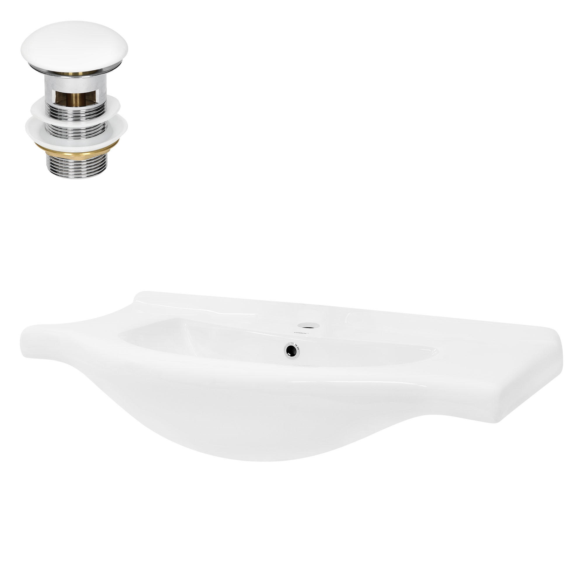 WASCHBECKEN - Weiß, Keramik (51.5/21.5/86cm) - ML-DESIGN