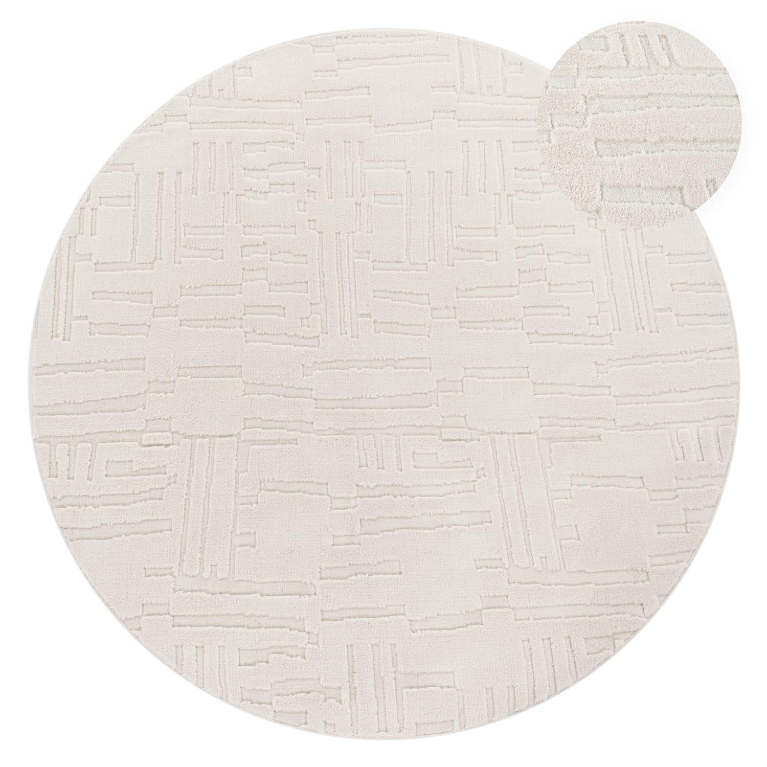 HOCHFLORTEPPICH 120/120 cm Tokio 476 - Creme, Kunststoff (120/120cm) - Paco Home