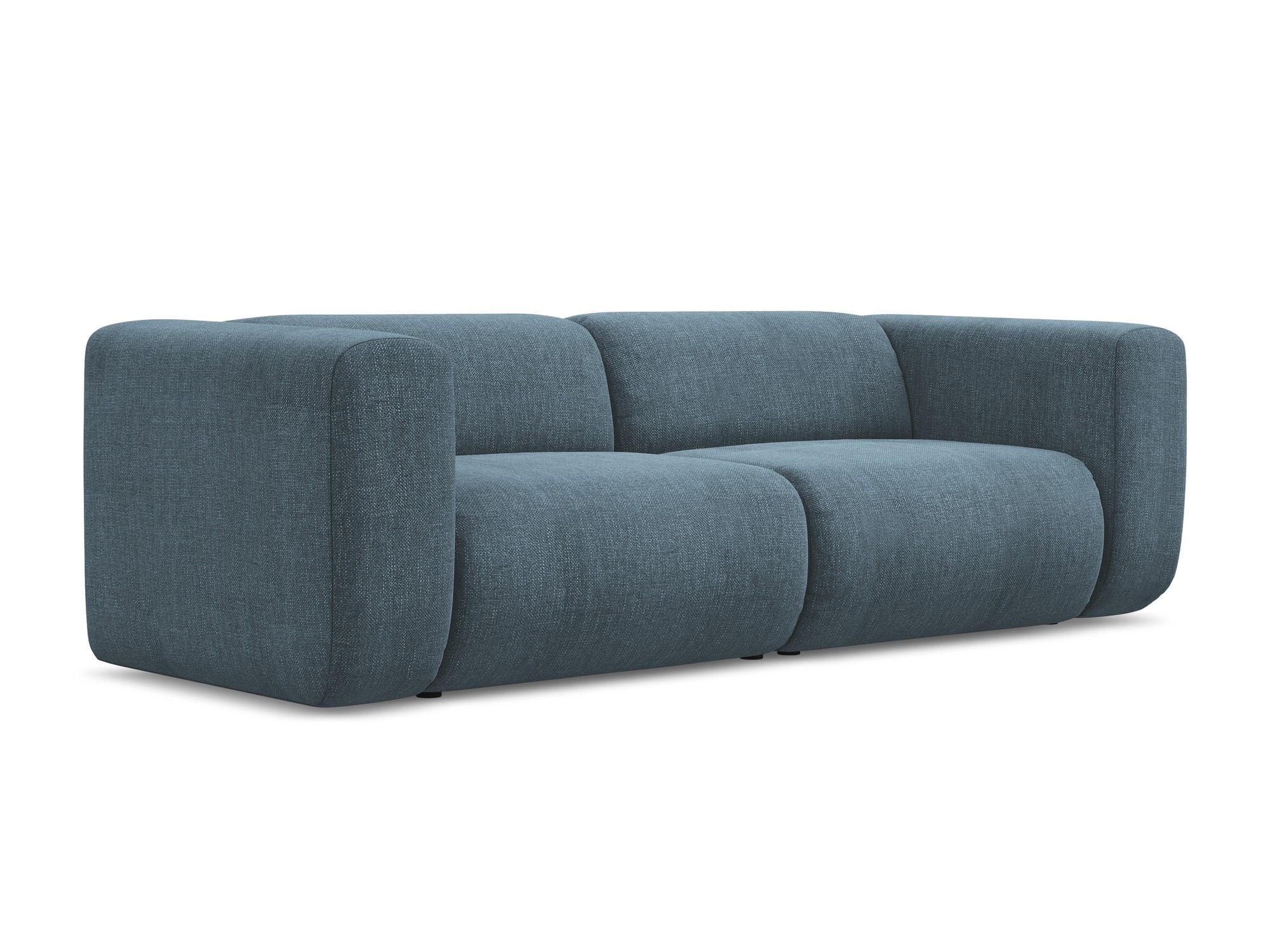 3-SITZER SOFA Chenille Stoff Blau - Blau/Blaugrau, Kunststoff/Textil (228/70/89cm) - Makamii