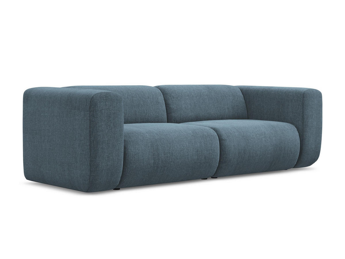 3-SITZER SOFA Chenille Stoff Blau - Blau/Blaugrau, Kunststoff/Textil (228/70/89cm) - Makamii