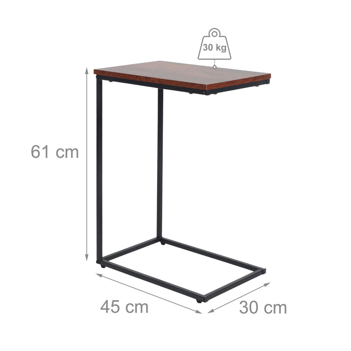 BEISTELLTISCH - Multicolor, Holzwerkstoff/Metall (30/45/61cm) - Relaxdays
