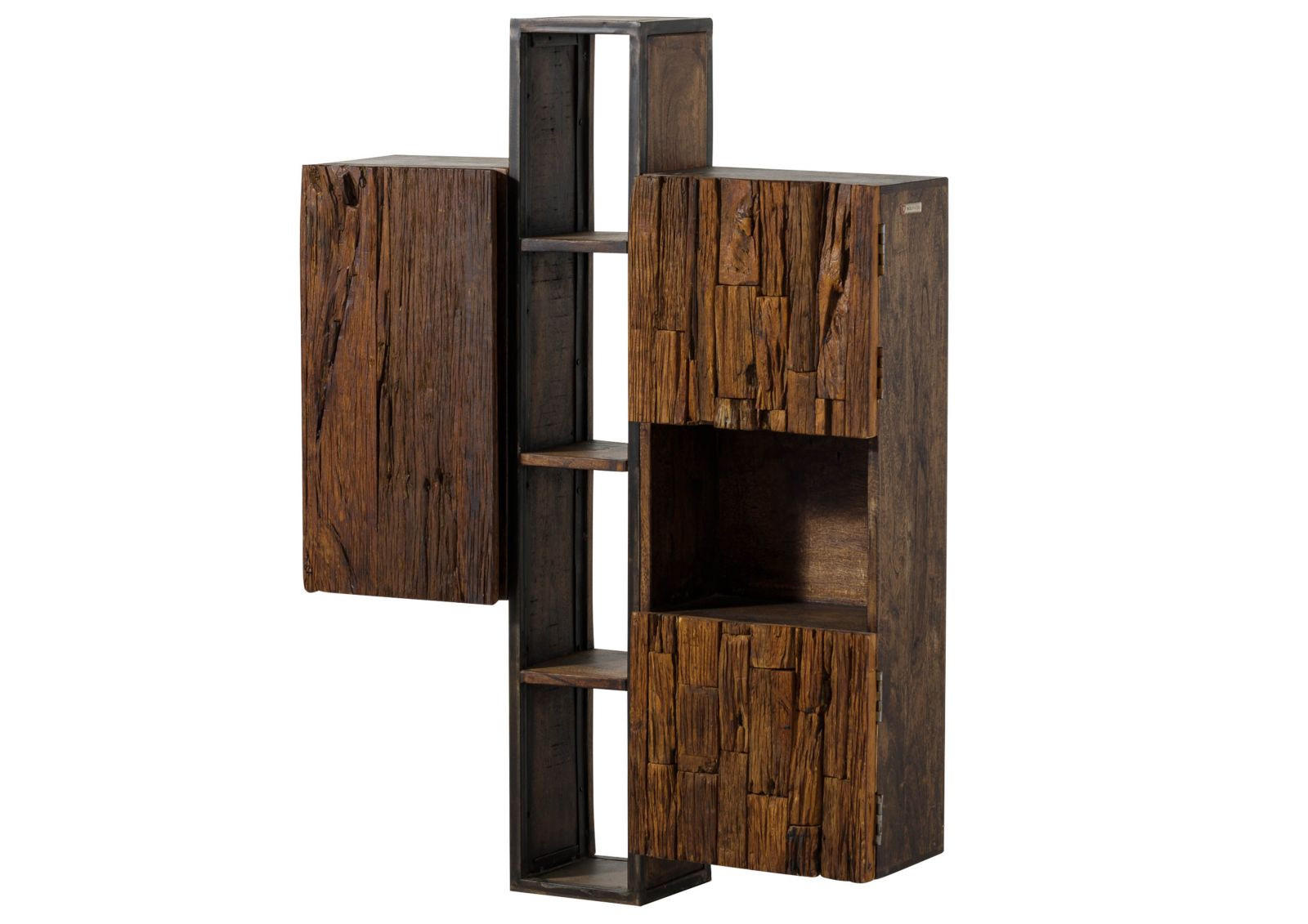 HÄNGESCHRANK Akazie / Altholz 85x26x118 braun lackiert SEVILLA #06 - Braun, Holz (85/118/26cm) - Massivmoebel24