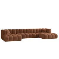 ECKSOFA, U-from, Sofa Grand U XL modular stoff Salvador Braun - Braun, Holz (179/408cm) - Kaiser Möbel