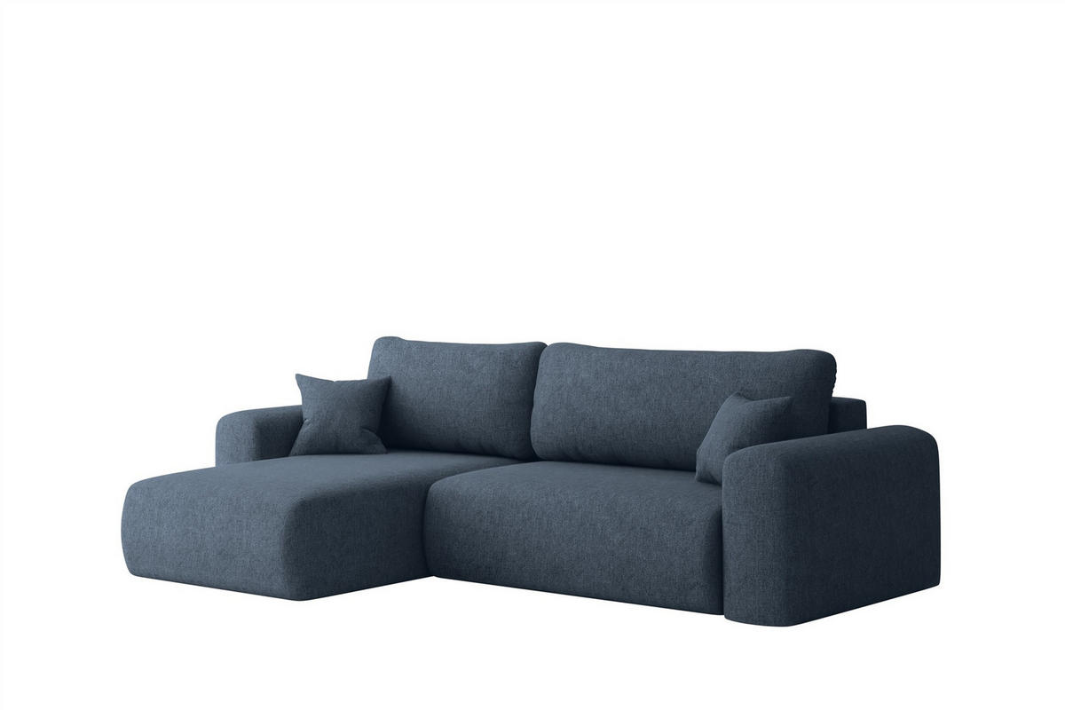 ECKSOFA Flora In Verita - Dunkelblau, Holzwerkstoff/Textil (145/272cm) - Fun Möbel