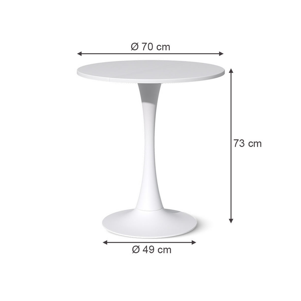 STOL ZA BLAGOVAONICU Carl Bijela 70 x 70 - bijela, drvni materijal (70/70/73cm) - Vicco