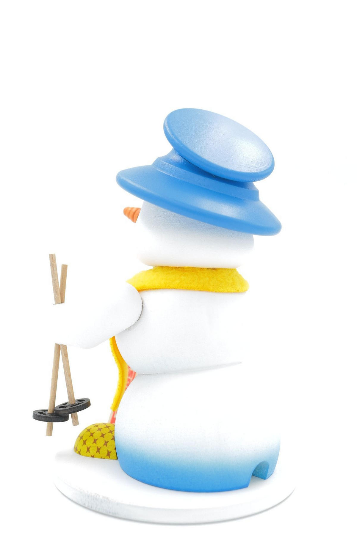 RAUCHFIGUR Schneemann Weiß Skifahrer 19 cm - Multicolor, Holz (15/19/0.1cm)