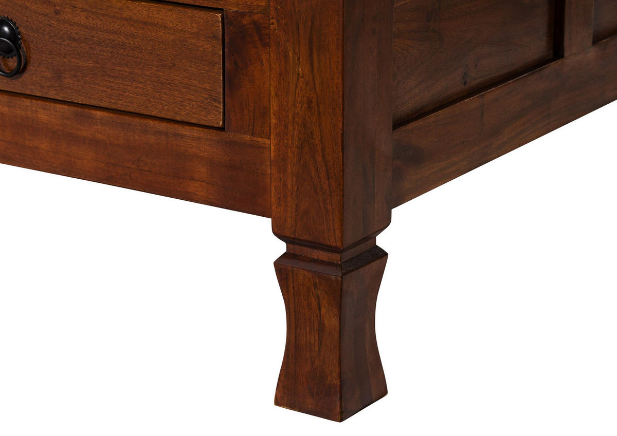 COUCHTISCH Akazie 120x75x40 nougat lackiert OXFORD #445 - Dunkelbraun, Holz (120/75/40cm) - Massivmoebel24