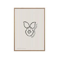 POSTER mit Rahmen Disney - Disney - Piglet Don’t Overthink It - Eichefarben/Beige, Holz/Papier (50/70cm) - Poster&Frame