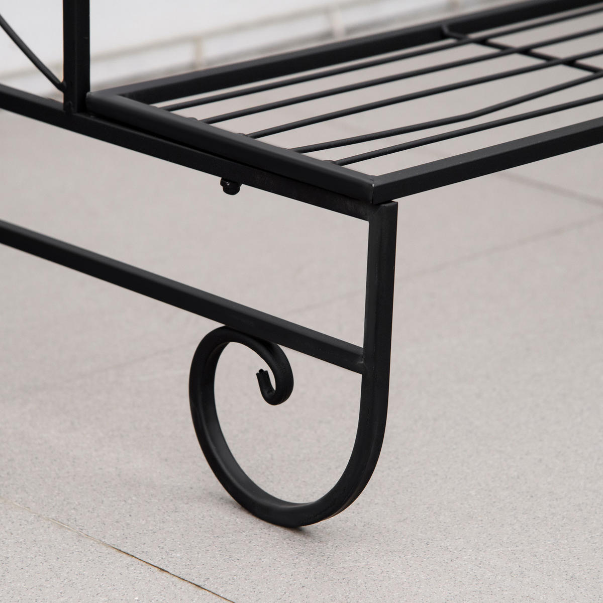 BLUMENSTÄNDER, Metall, Schwarz - Schwarz, Metall (63/72/95cm) - Outsunny