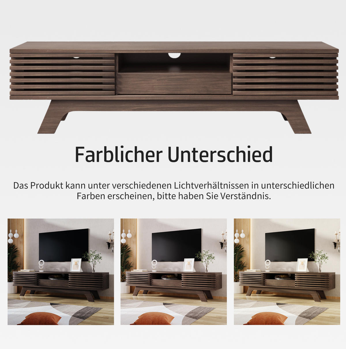 TV-LOWBOARD 150/35/44 cm mit 1 Schublade, 2 Türen und Kabeldurchlass - Hellbraun, Holzwerkstoff (150/44/35cm) - BEAOK