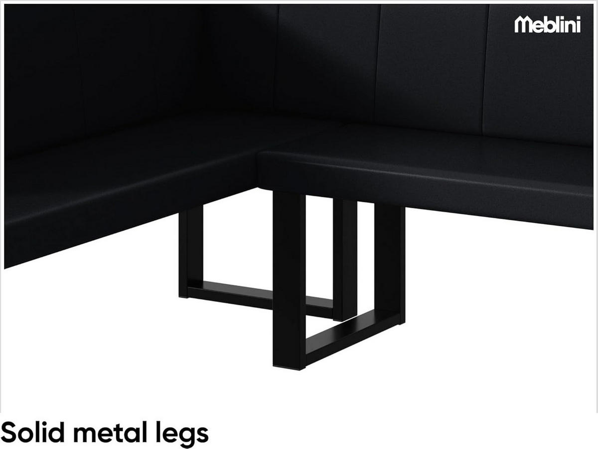 ECKBANK PETER_U - Schwarz, Leder (142/196cm) - Meblini