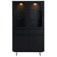 VITRINE Schwarz - Schwarz, Holz/Metall (110/190/45cm) - Furnhouse