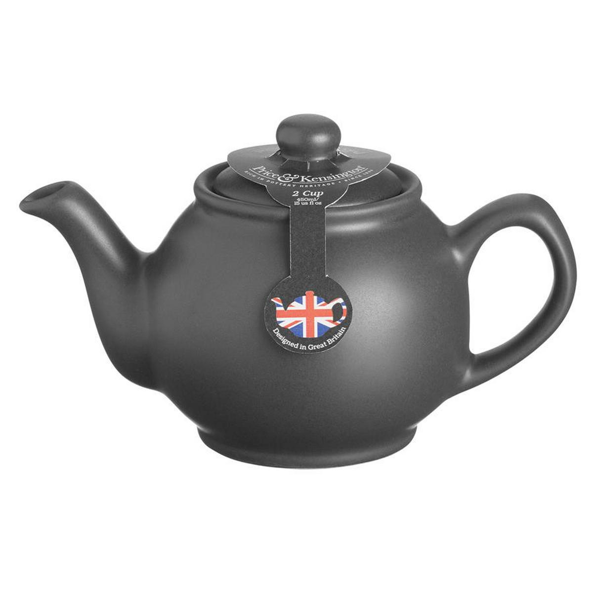TEEKANNE 450 ml Steingut matt schwarz, für 2 Tassen - Schwarz, Keramik (0.36L) - Price & Kensington