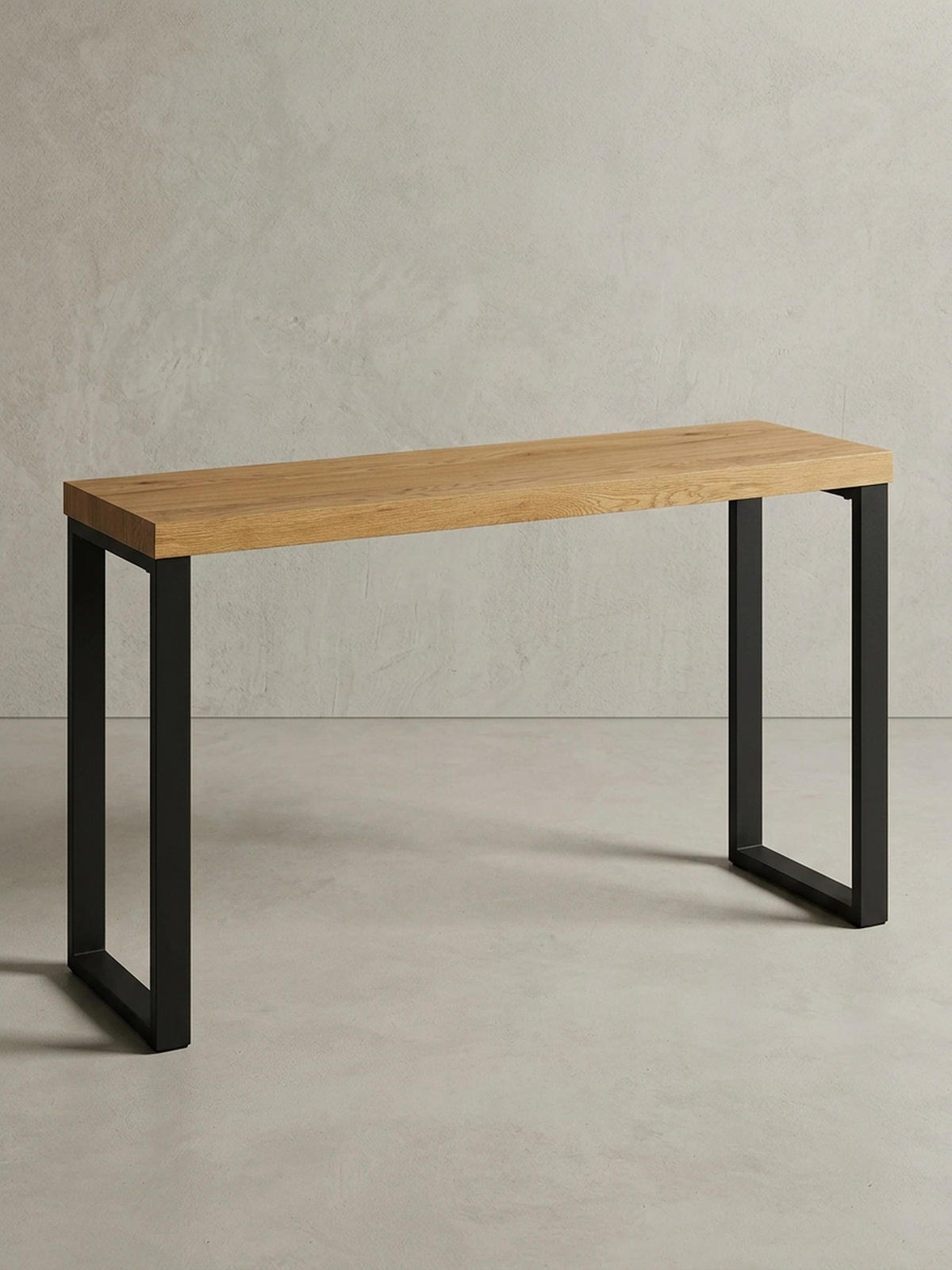 KONSOLENTISCH – Eicheoptik, große Ablagefläche, modern - Schwarz/Braun, Holz/Metall (39/120/76cm) - KADIMA DESIGN