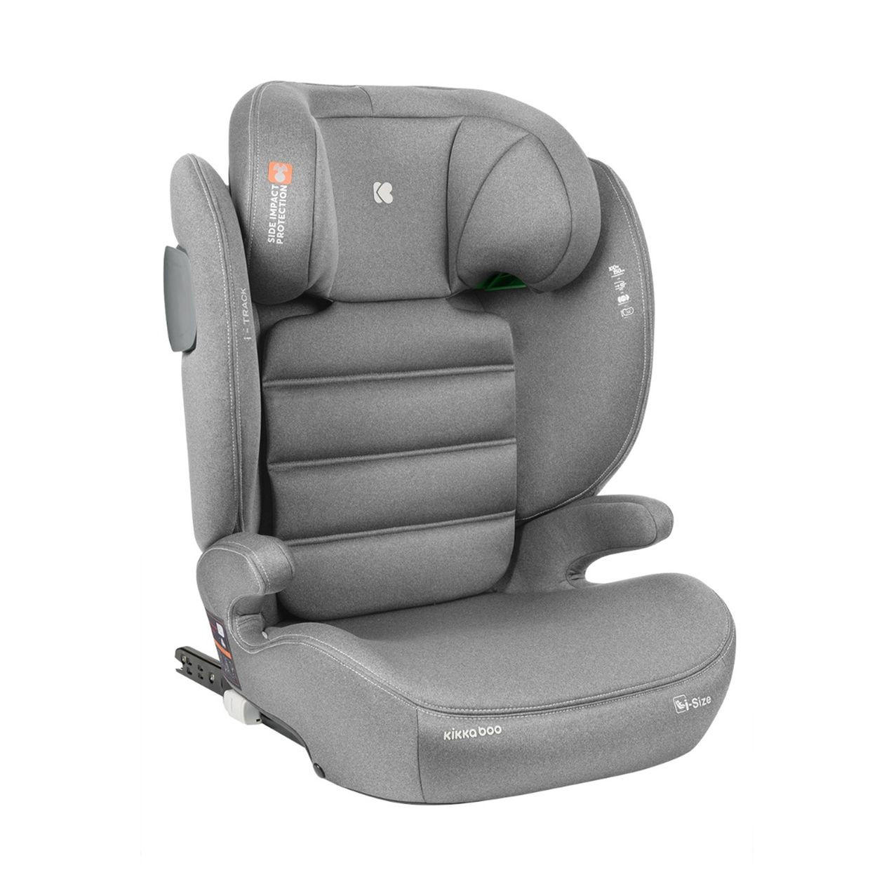 KINDERSITZ i-Track i-Size hellgrau (100 - 150 cm) Gruppe 2/3 Isofix verstellbar - Grau, Kunststoff (44/61/45cm) - Kikka boo