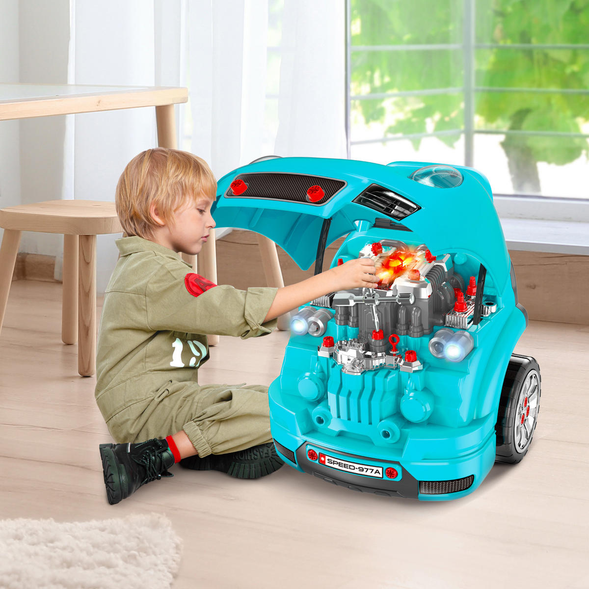 SPIELZEUG-LKW DE-18725 2-in-1 Mechaniker-Set mit Licht & Sound Blau - Blau, Kunststoff (39/47/40cm) - ComfortXL