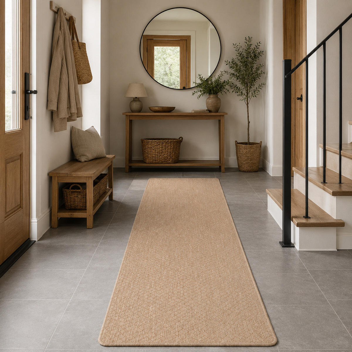 IN- & OUTDOOR FLACHGEWEBE LÄUFER PORTO - Beige, Textil (100/300cm) - Snapstyle