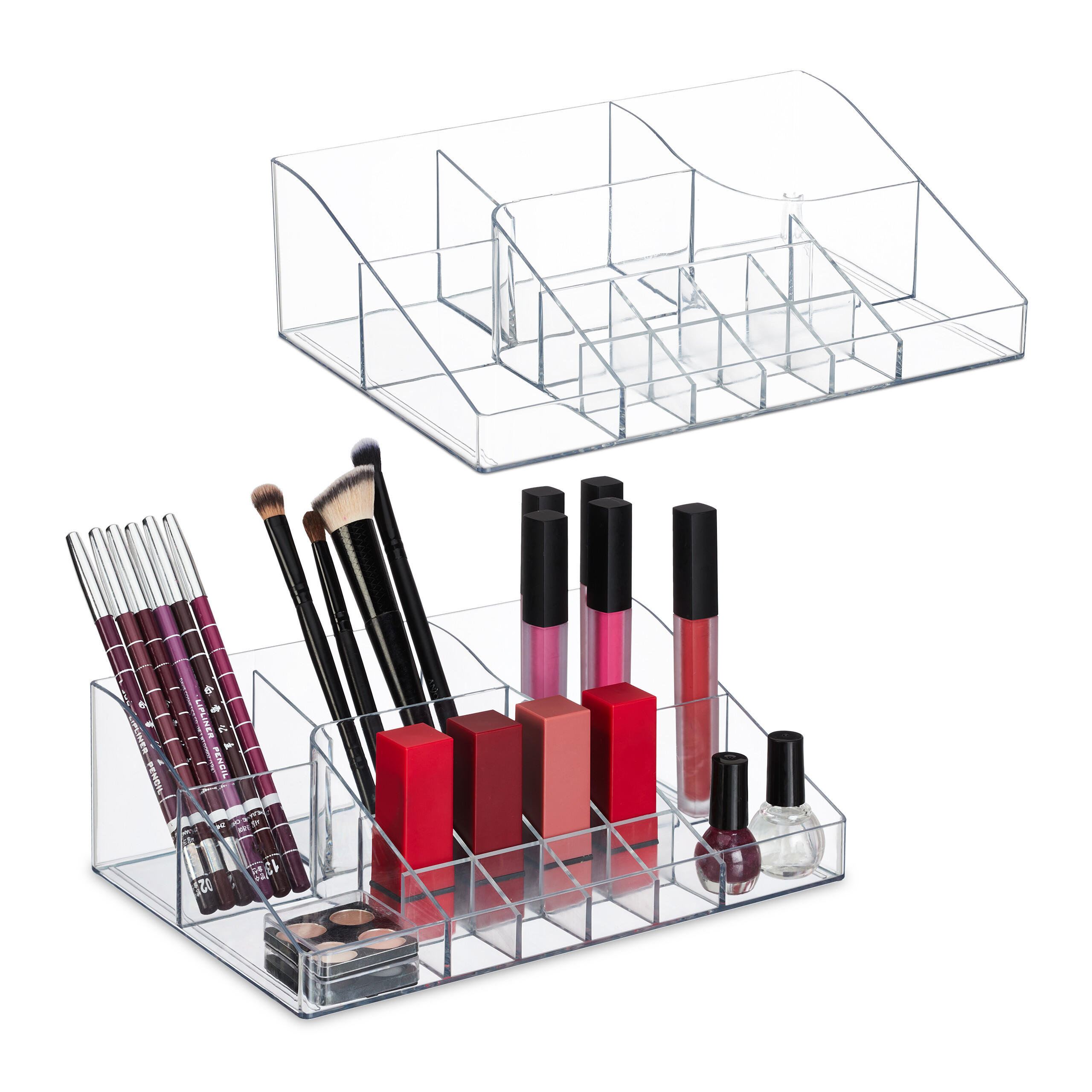 ORGANIZATOR Transparent set-2 PET 14 compartimente