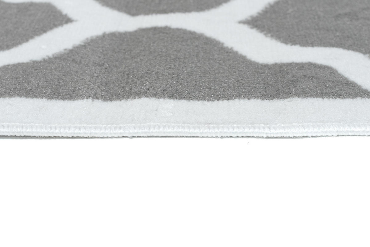 TEPPICH LUXURY Grau Marokkanisch Rauten 140/200 cm - Grau, Textil (140/200cm) - Tapiso