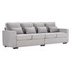 VIERSITZER-SOFA in Hellgrau Leinen mit 4 Kissen - Hellgrau, Textil (83/87/264cm) - KOMHTOM