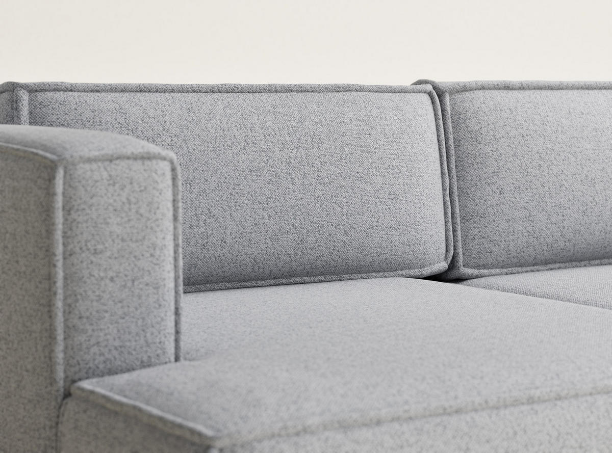 ECKSOFA MIT SCHLAFFUNKTION Velto Hellgrau Webstoff - Hellgrau/Schwarz, Holz/Holzwerkstoff (152/250cm) - Maison de Reve