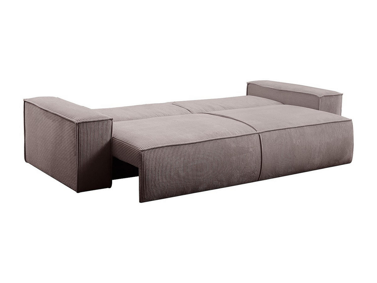 SCHLAFSOFA 4-Sitzer - Cord - Malve - AMELIA - Lila, Textil (257/85/102cm) - Vente-Unique