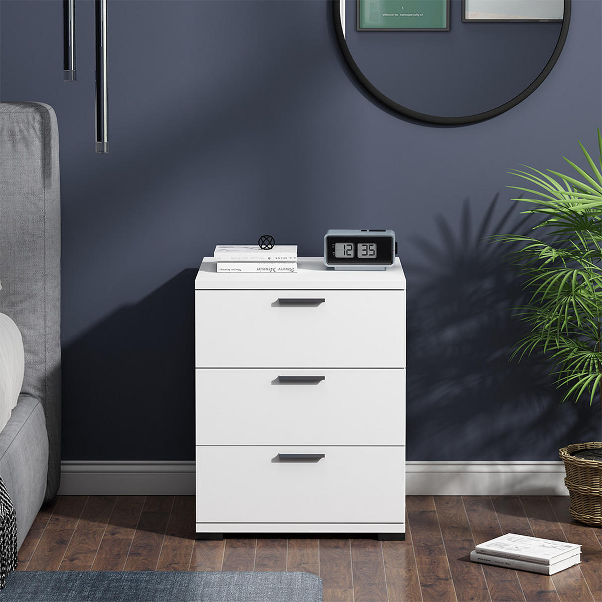 NACHTTISCH Marseille Weiß 46.2 x 60 cm - Weiß, Holzwerkstoff (46.2/60/42cm) - Vicco