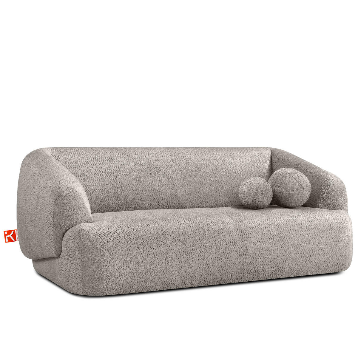 EINZELSOFA VIRA, Kühles Braun, Chenille - Graubraun/Schwarz, Holz/Holzwerkstoff (210/84/100cm) - KONSIMO®