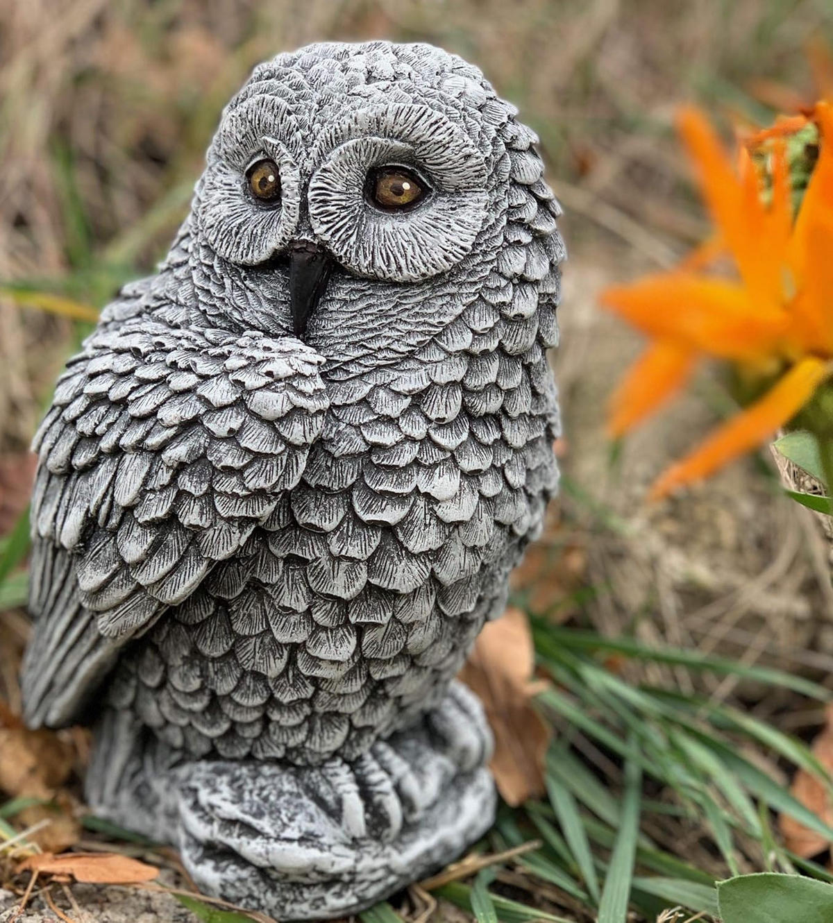 STEINFIGUR Schneeeule frostfest Steinguss - Grau, Stein (12/21/14cm) - stoneandstyle