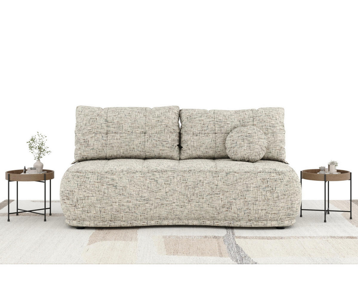 SCHLAFSOFA Cirrus Beige Webstoff - Beige/Schwarz, Holz/Holzwerkstoff (206/95/105cm) - Maison de Reve