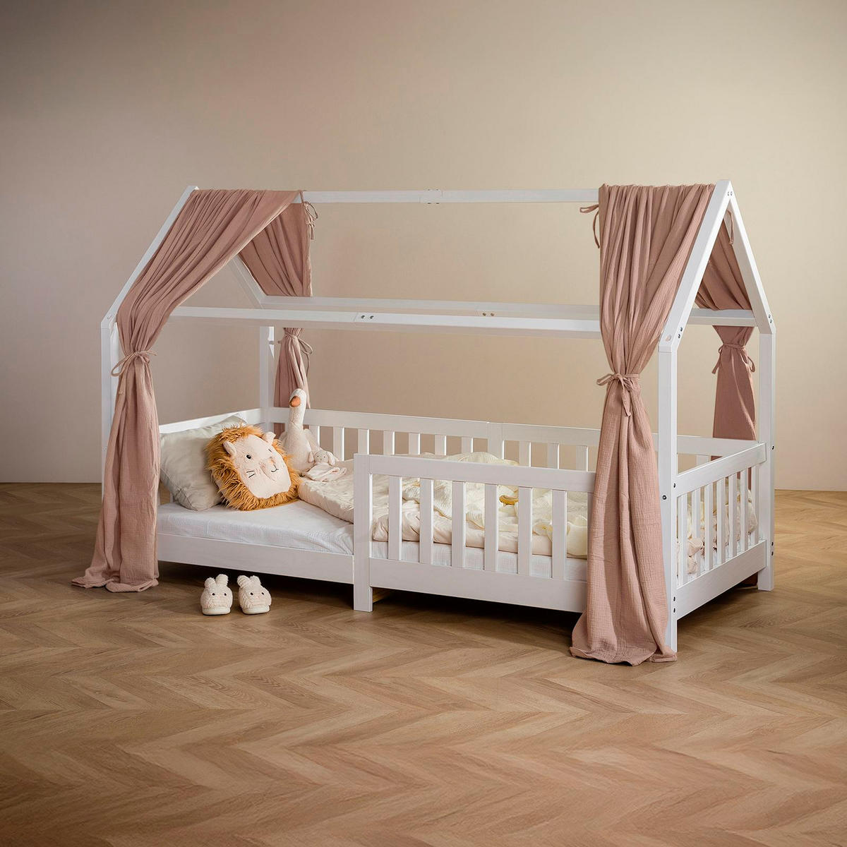 HAUSBETT-HIMMEL NENA taupe - Taupe, Textil - IDIMEX