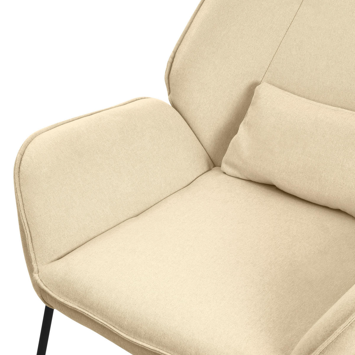 RELAXSESSEL Leinen Sand - Gelb, Metall (77/85/75cm) - ML-DESIGN