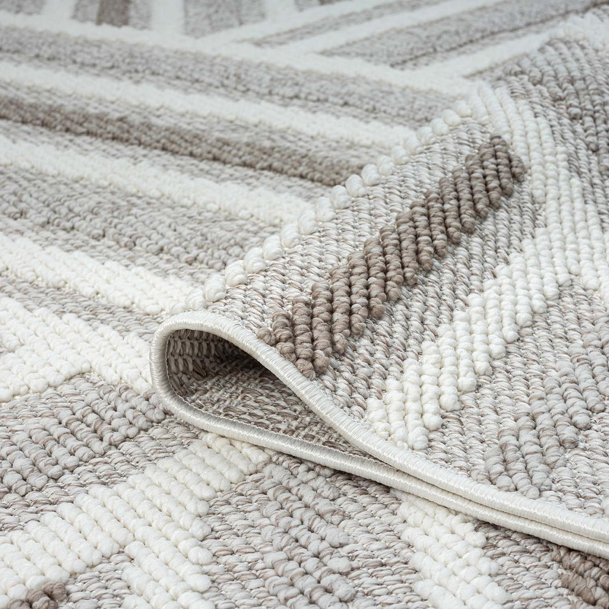 KURZFLOR-TEPPICH Lindo 7590 Beige 200x200 cm Rund - Beige/Grau, Textil (200/200cm) - carpet city