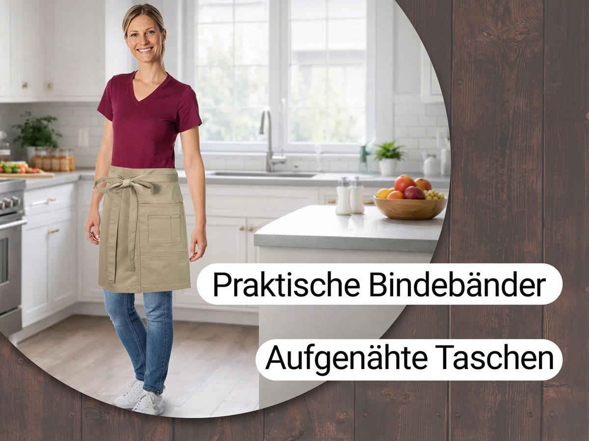 SCHÜRZE , 50x70 cm, 100% Baumwolle, Beige - Beige, Textil (50/70cm) - Zollner