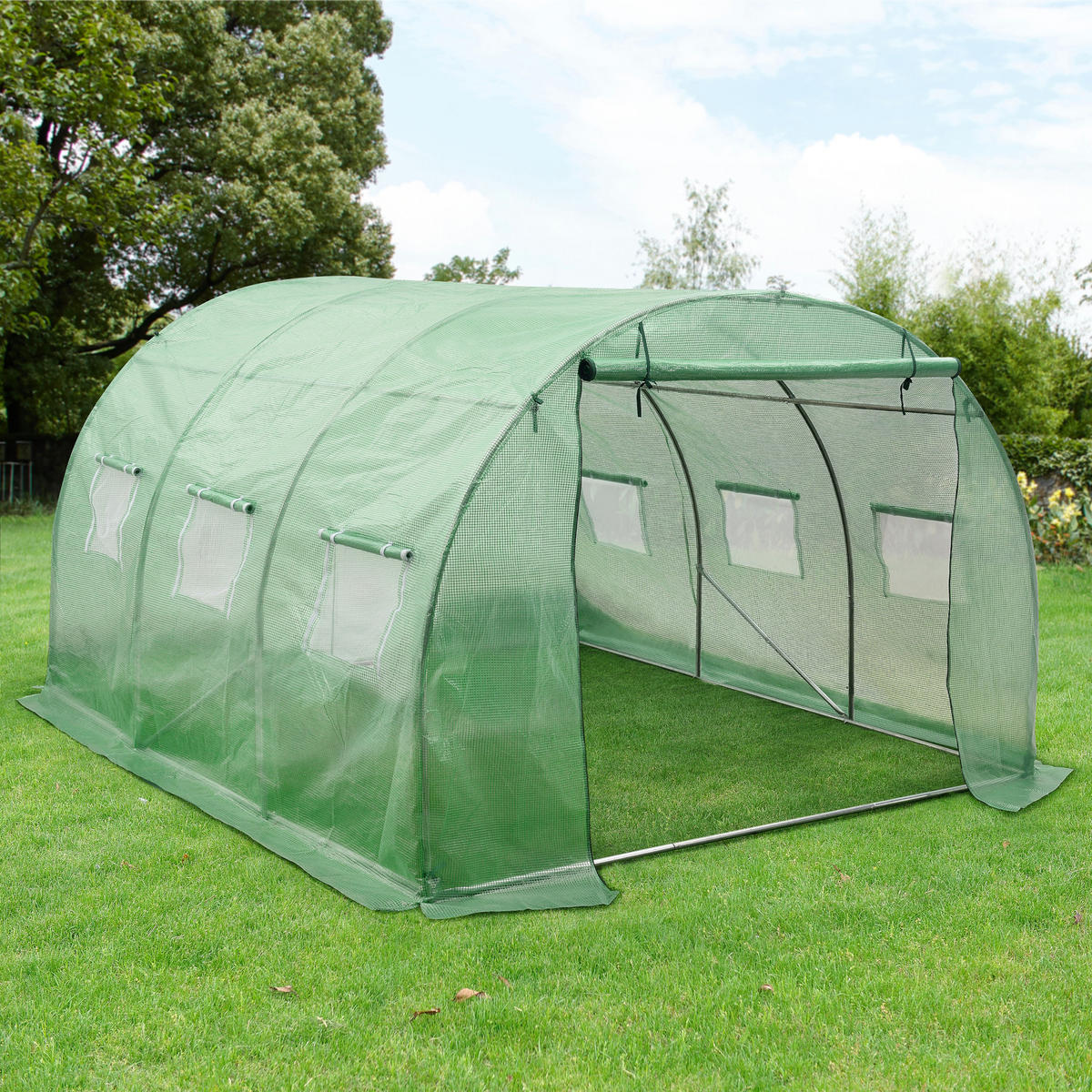 GEWÄCHSHAUS Dornbirn - Grün, Kunststoff (300/200/300cm) - [en.casa]
