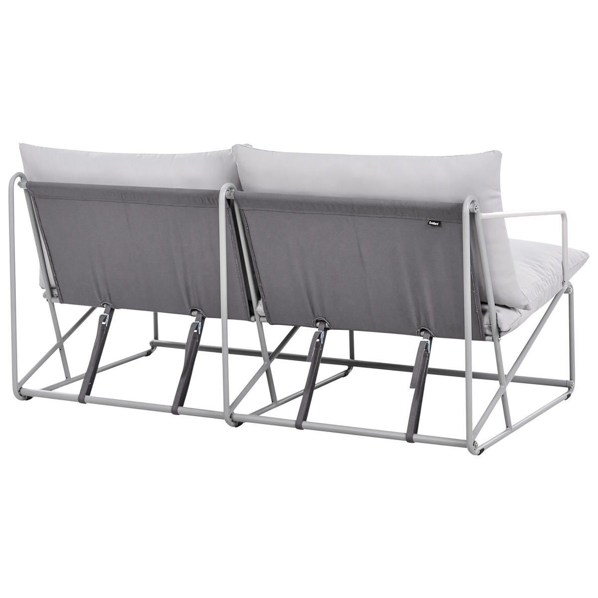 GARTENSOFA 2-Sitzer Metall Grau Ponte - Dunkelgrau, Metall (160/88/94cm) - Beliani