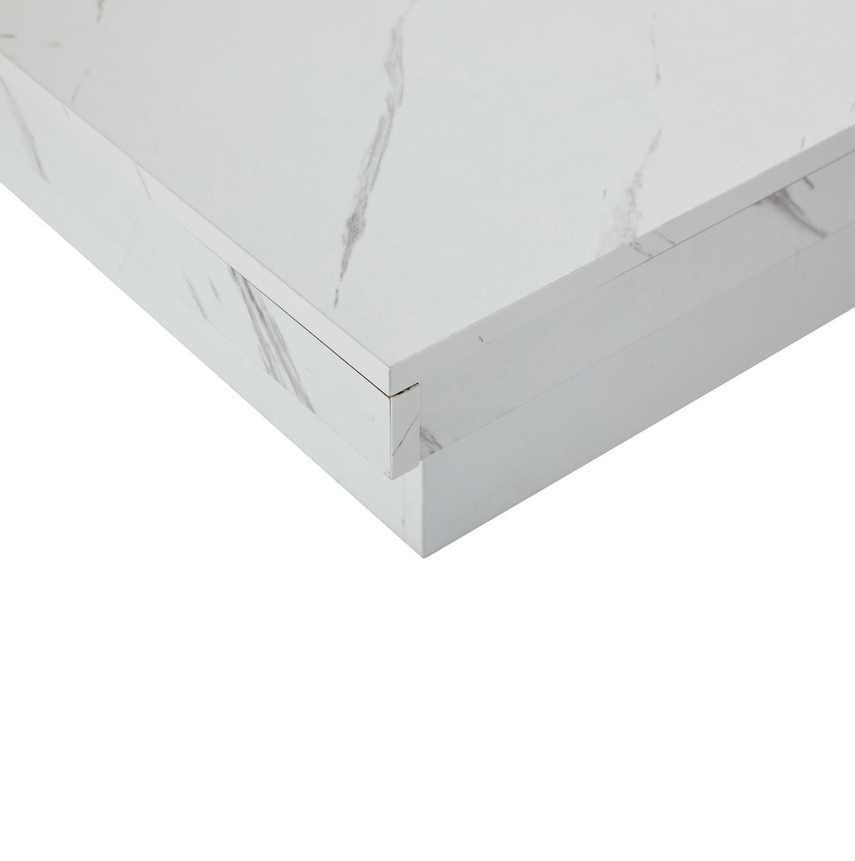 KLUB stolić 90/90/25 cm bijeli od iverice s kliznom pločom i 4 ladice - bijela, drvni materijal (90/90/25cm) - OKWISH