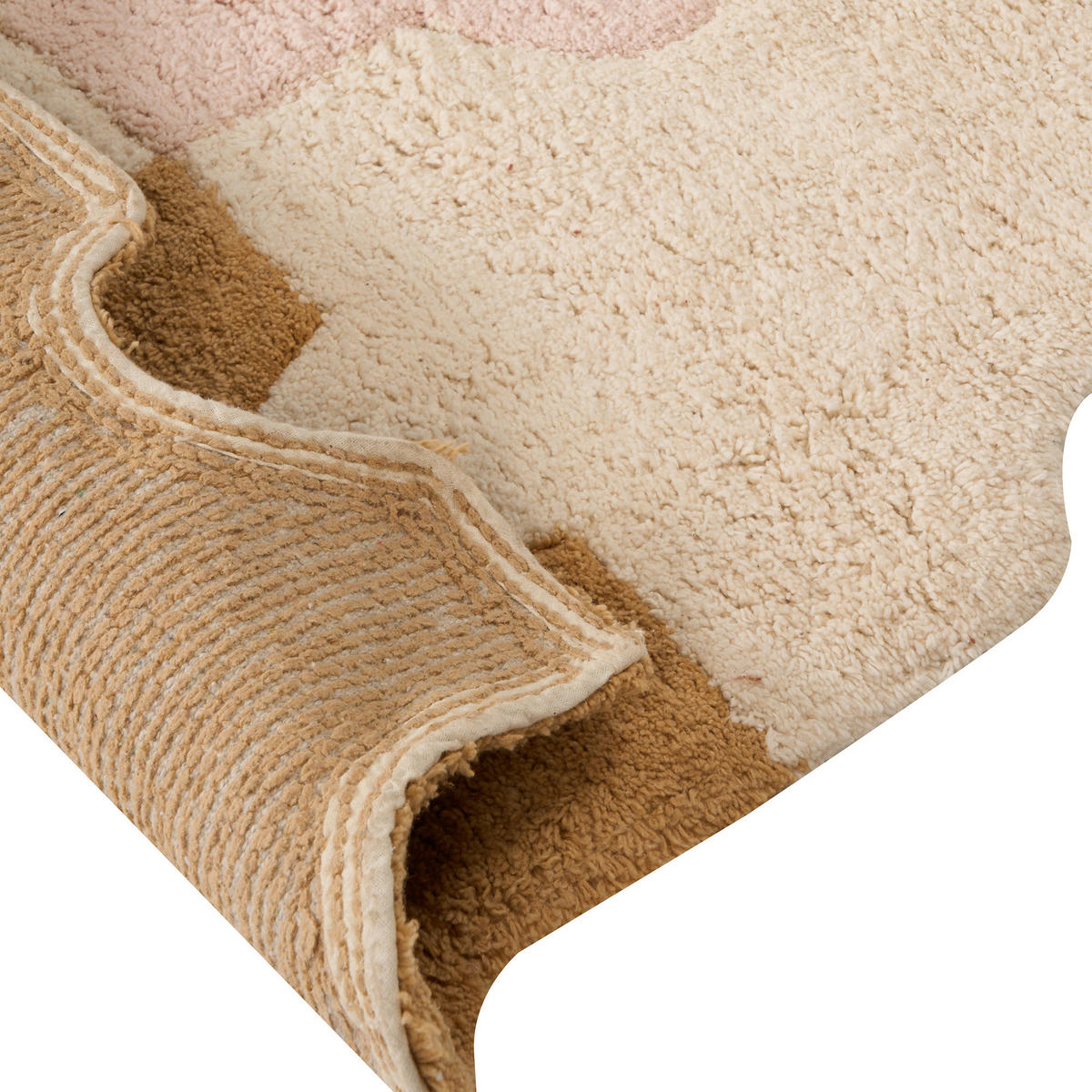 KINDERTEPPICH Bunt 90/120 cm Baumwolle Jigsaw - Pink/Beige, Textil (90/120cm) - Beliani
