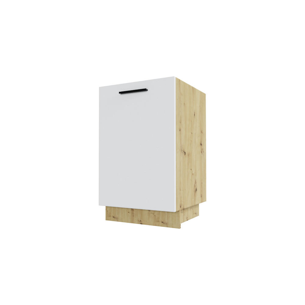 Feldmann-Wohnen Küchenunterschrank Weiß, Eiche Artisan 50x82x50 cm